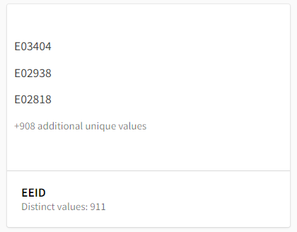 Kachel „Sample values“