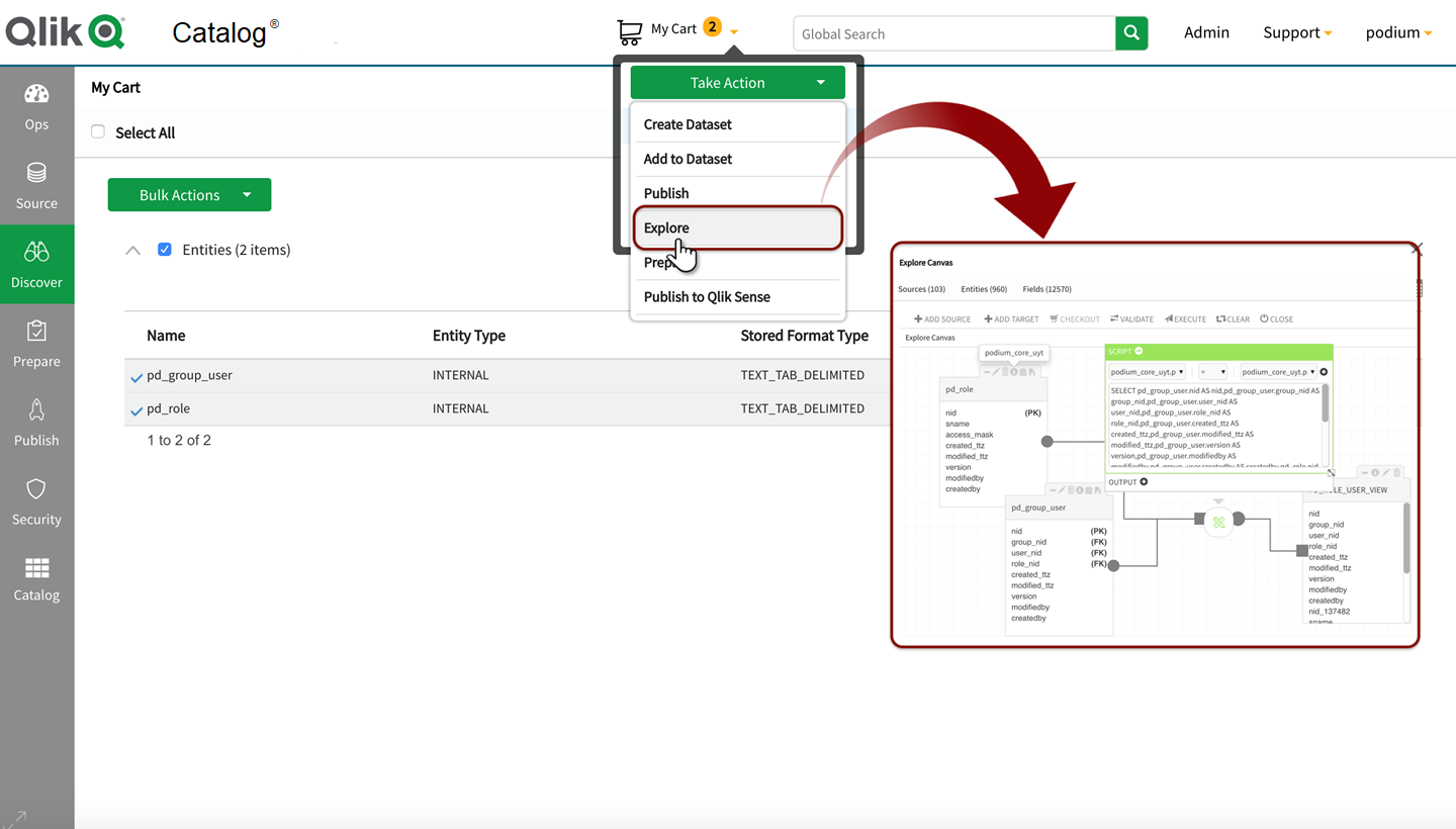 Stage selected objects to explore distribution view creation