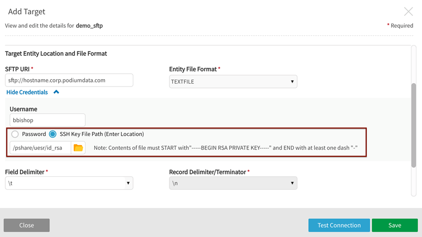 Add target to publish files on SFTP server