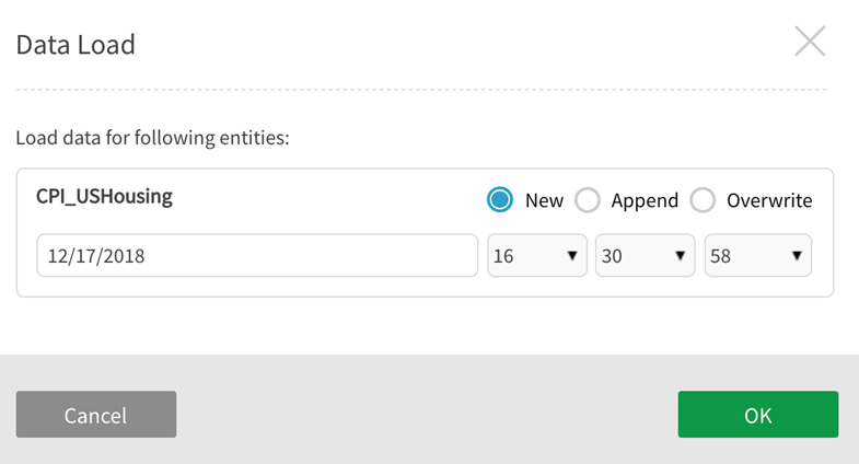 Data load modal displays before load operation