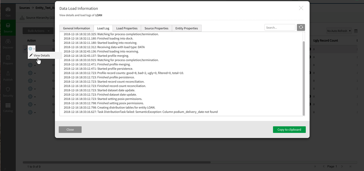 View details to view load information