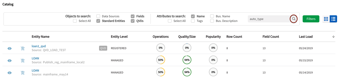 Search by name field and search icon, magnifying glass