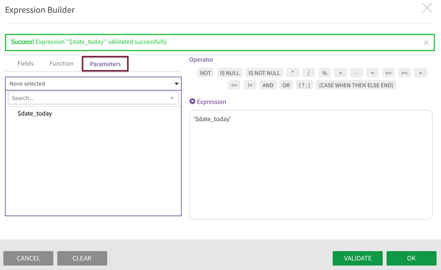 Populate the new expression in expression field