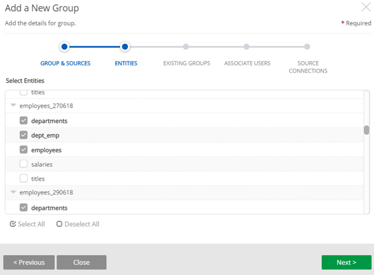 Select entities for group 