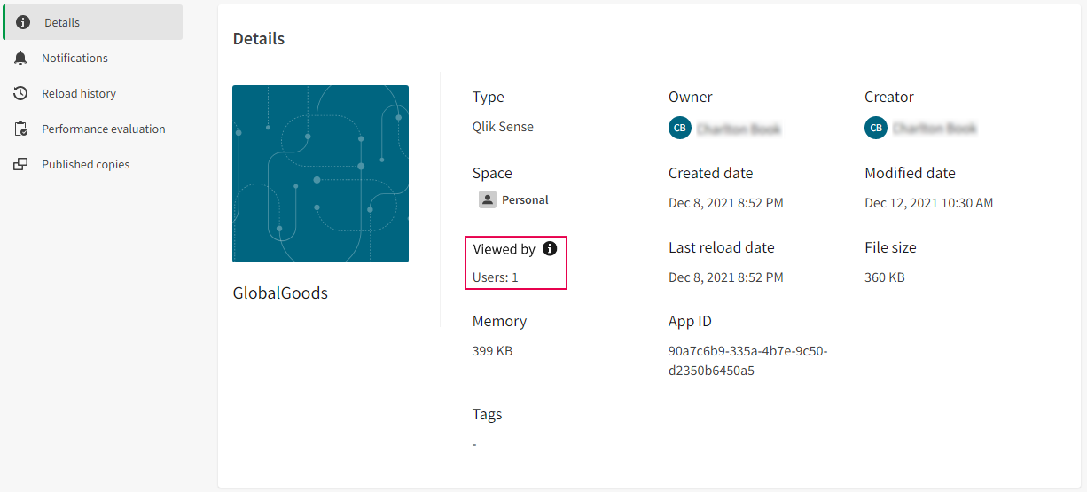 One of the places where metrics icons are located (in the dataset Details view).