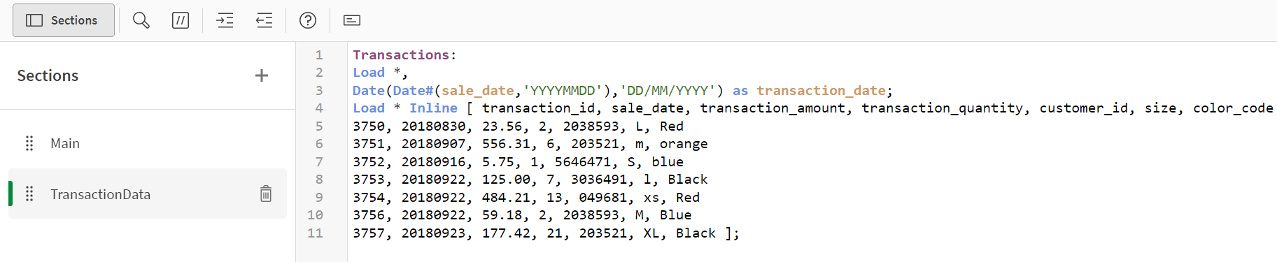 Load script with preceding load.