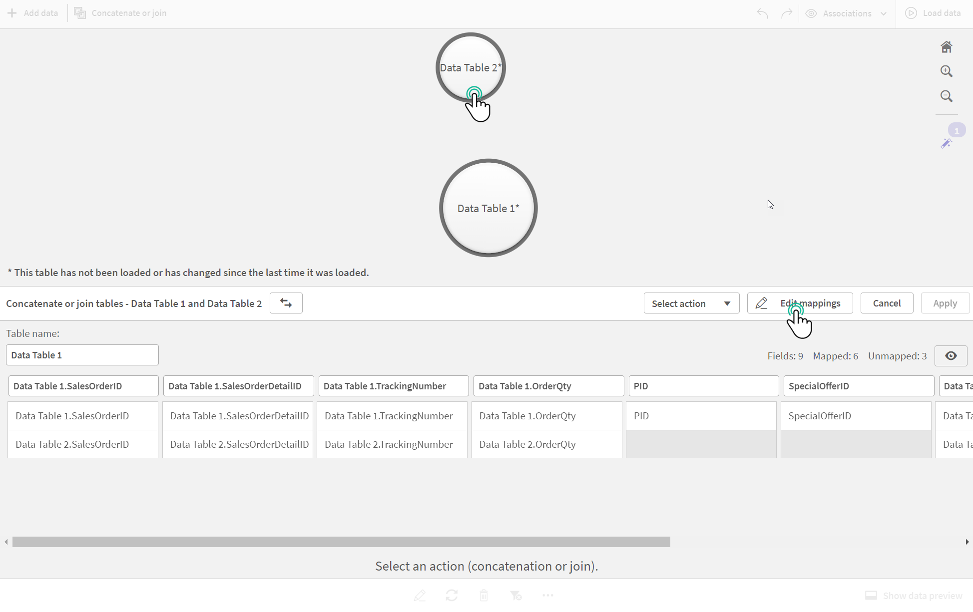 Associations view with option Edit mappings