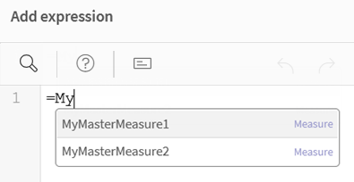 Master measure in expression editor.