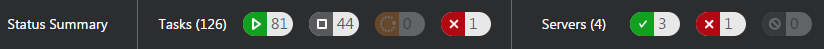 Status Summary bar with visible Task and Server status counts