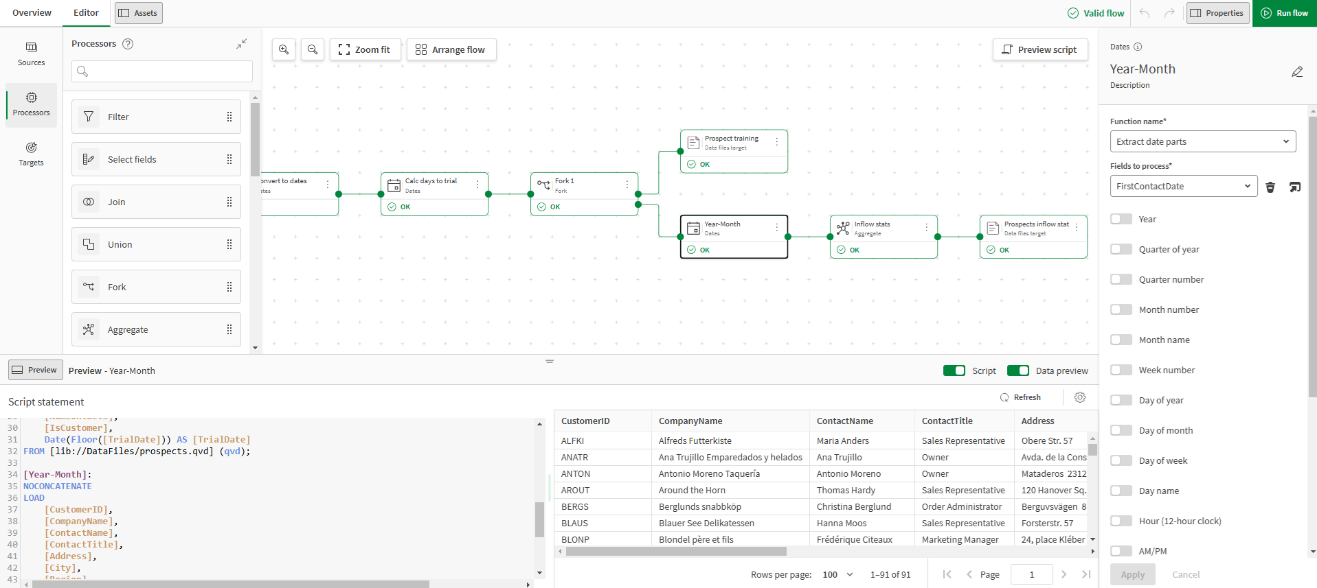 Data flow interface