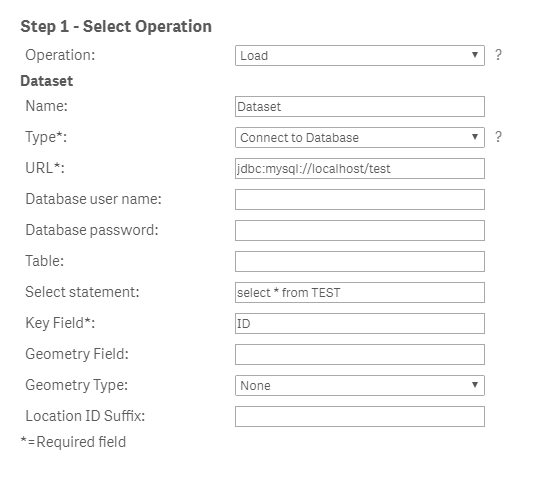 Connect to database dialog