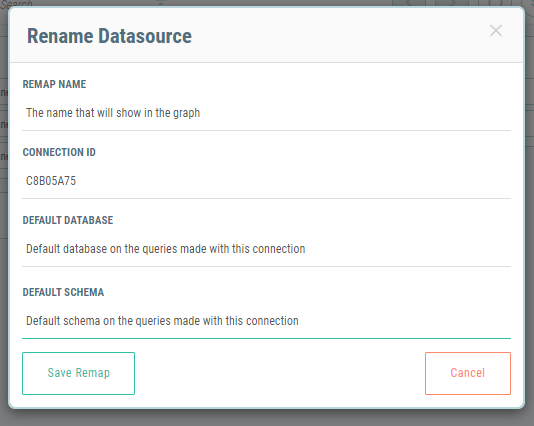 The Rename Datasource dialog