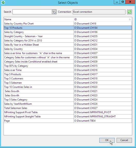 Add table object window