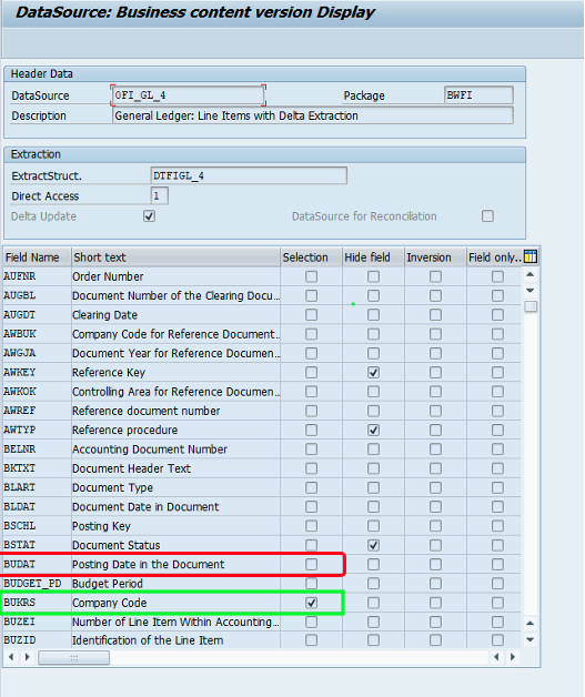 SAP screengrab showing field selection