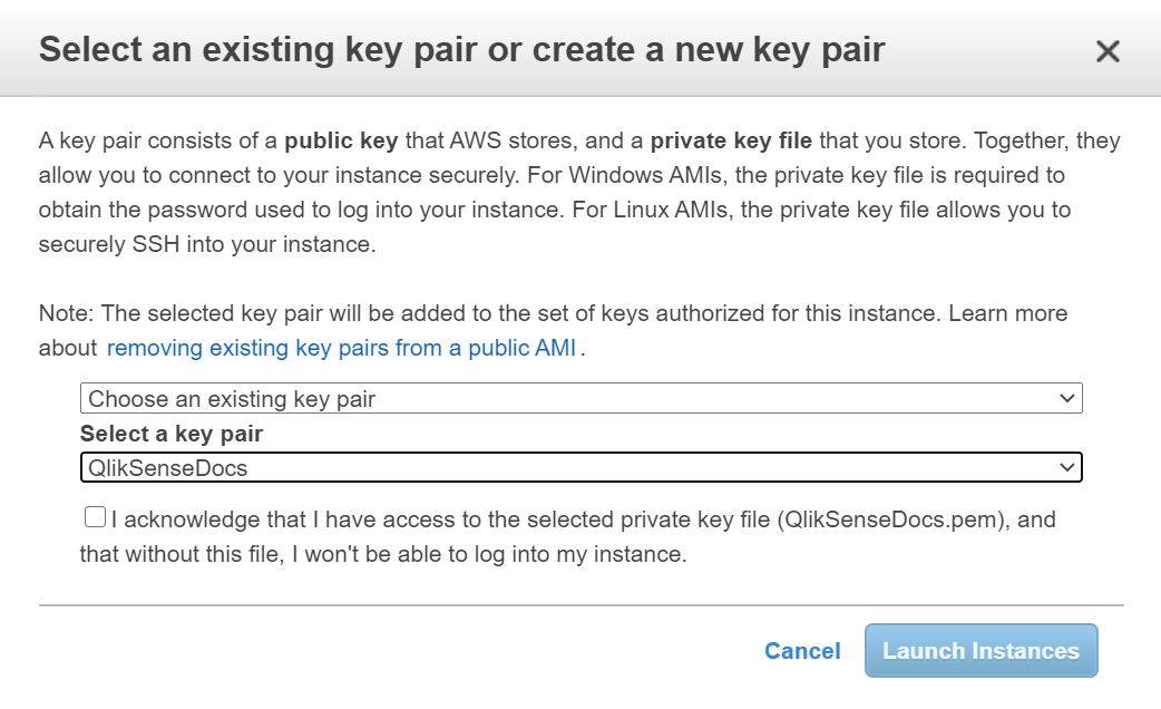 Key pair dialog.