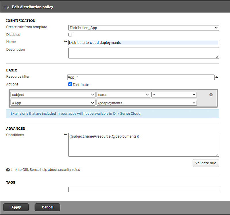 Configuration pane for distribution policies showing input fields.