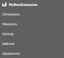 Example extension property panel