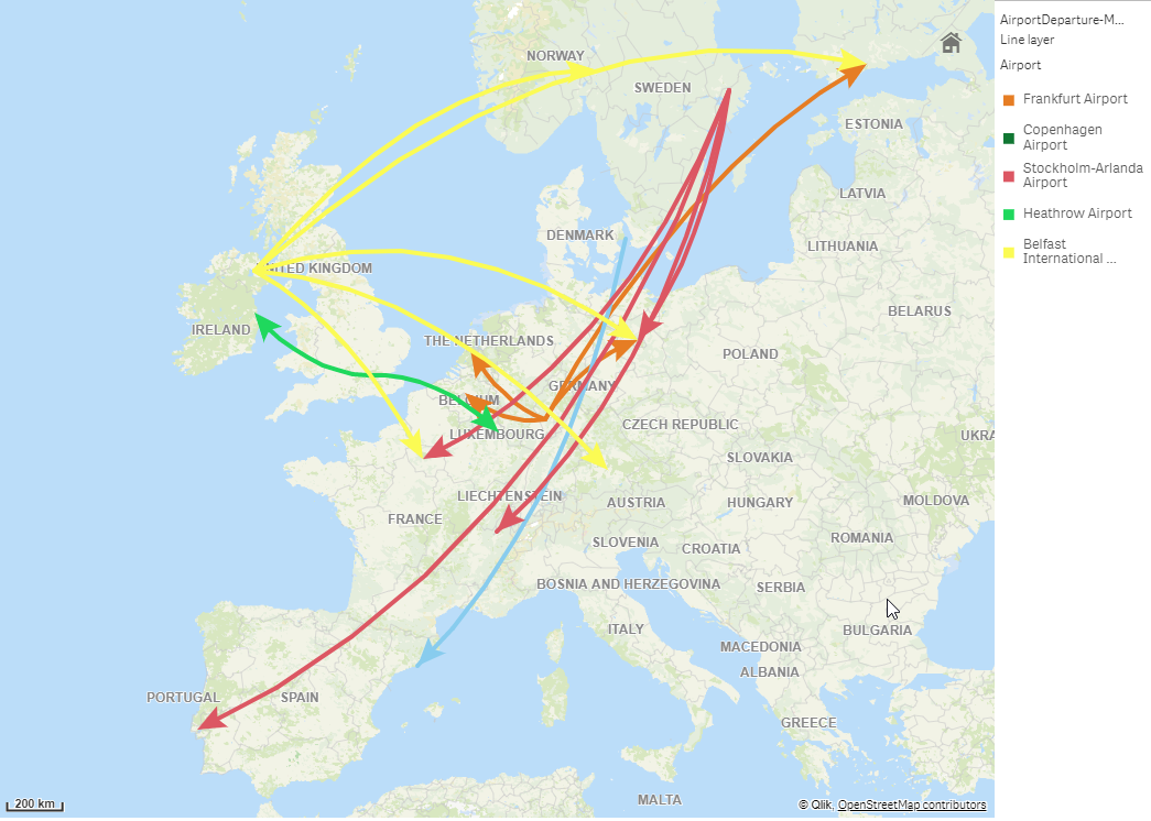 Map with line layer.