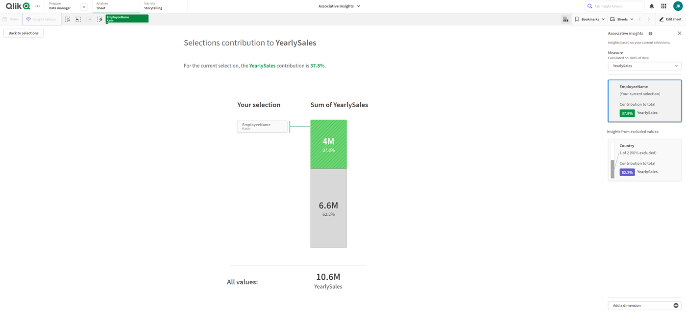 Detailed view showing Kasie as selected value.