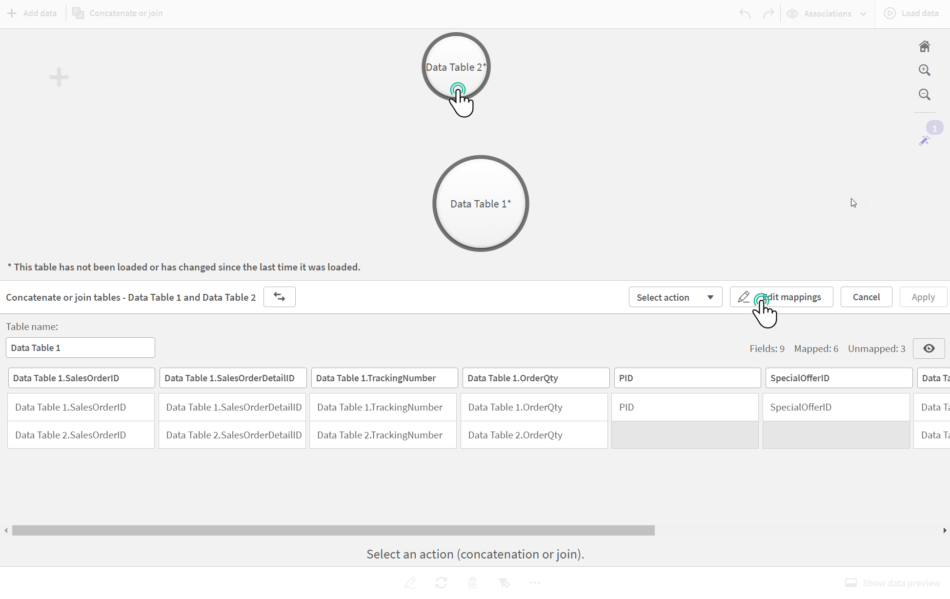 Associations view with option Edit mappings