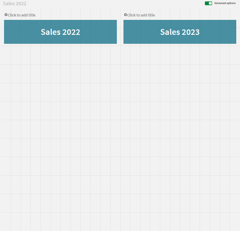 Hoja Ventas 2022, con dos botones etiquetados como "Ventas 2022" y "Ventas 2023", respectivamente.