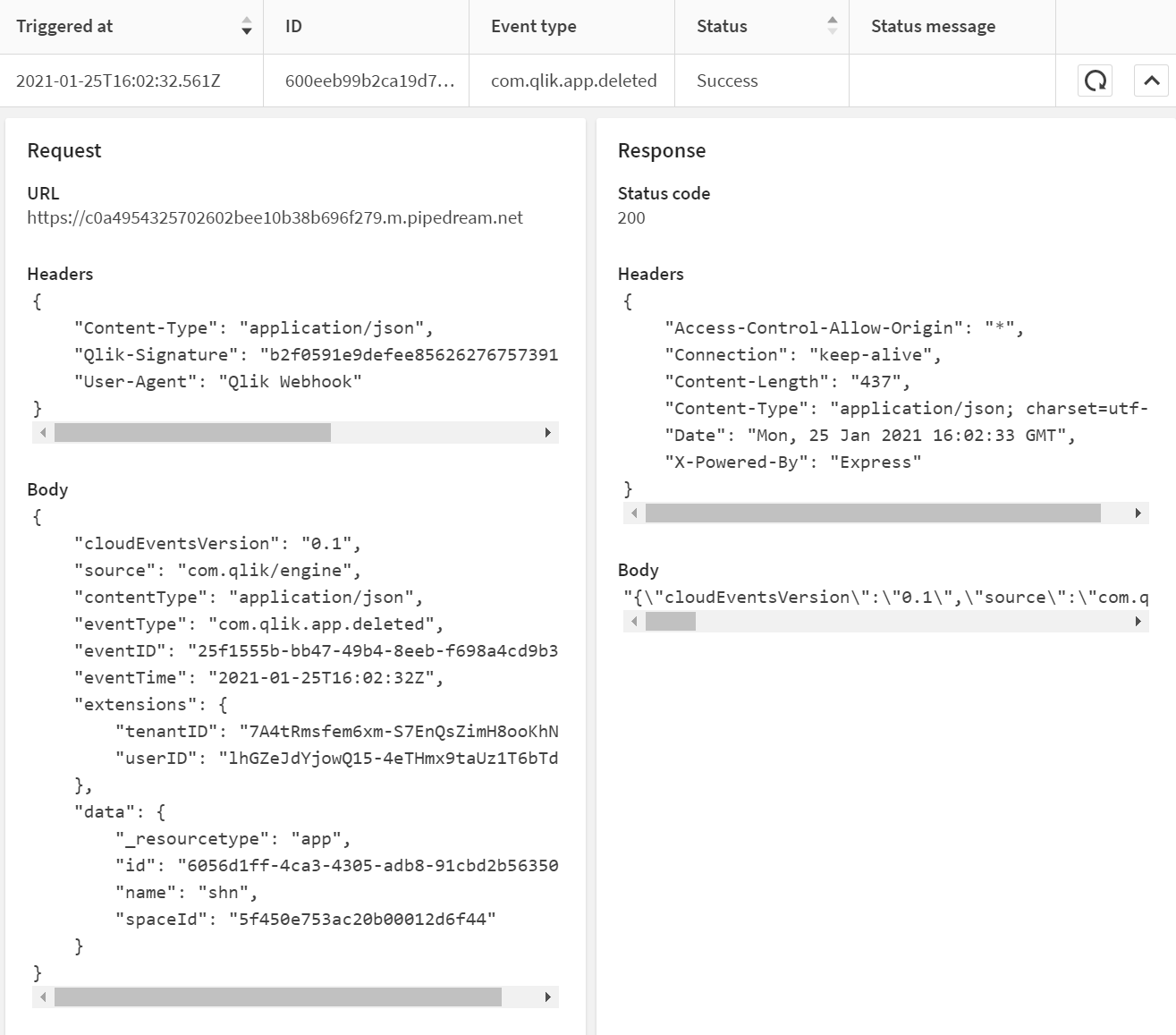 Información de carga útil del tipo de evento de webhook de la consola de gestión