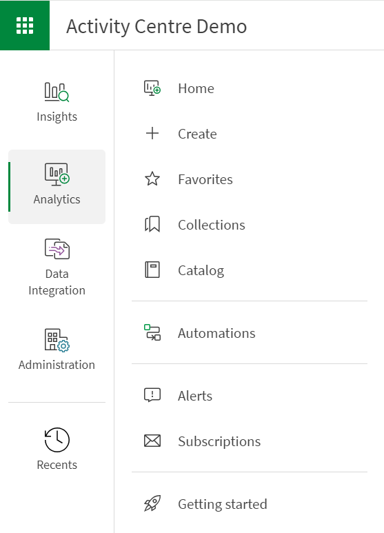 Menu de navigation ouvert, affichant les différentes sections