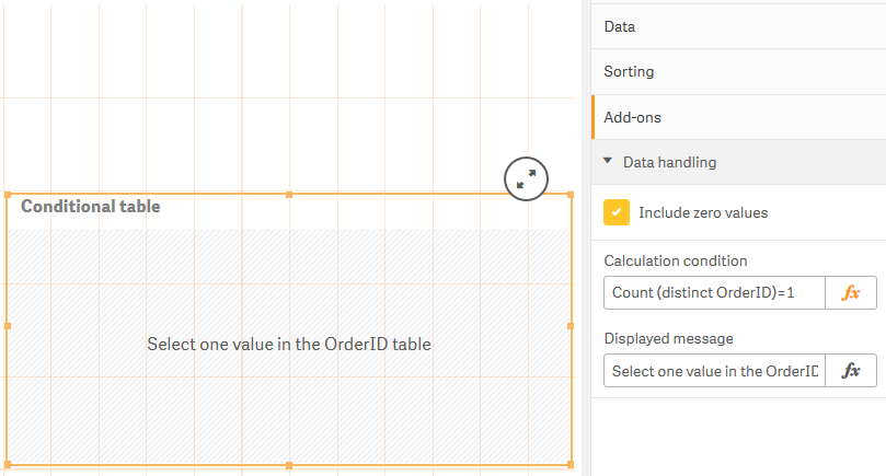 Modification de Conditional table.