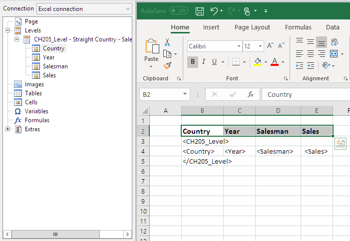 Création d'un modèle de rapport Excel avec tableau croisé dynamique.