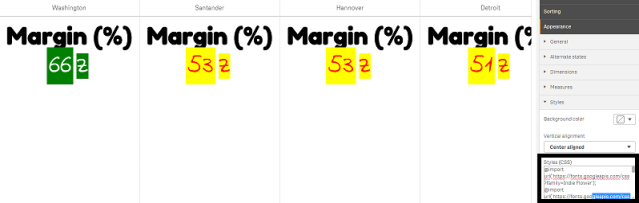 Zone de style CSS dans le panneau des propriétés.