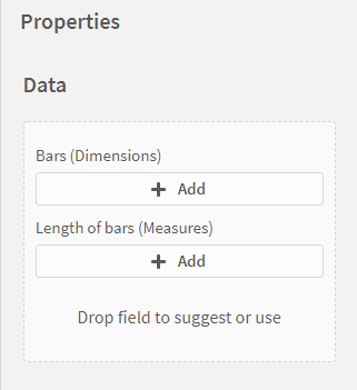 Propriedades de dados para um gráfico de barras agrupadas verticais.