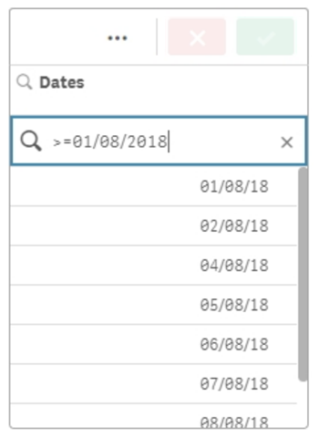 Pesquisa numérica por datas que correspondem a uma condição numérica específica (nesse caso, datas em e após 8 de janeiro de 2018).