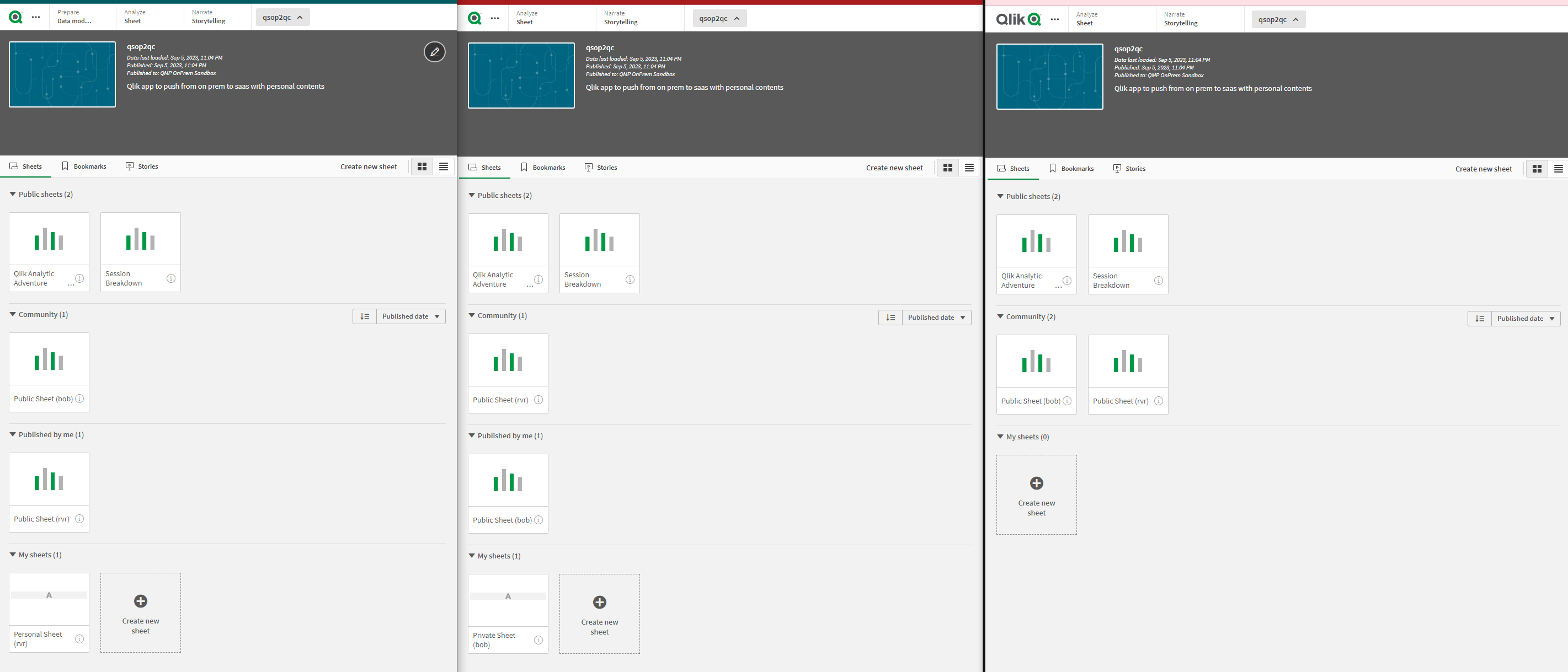 Pastas em aplicativos Qlik Sense Client-Managed antes da importação