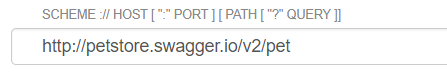 Die URL kann beispielsweise http://petstore.swagger.io/v2/pet lauten.