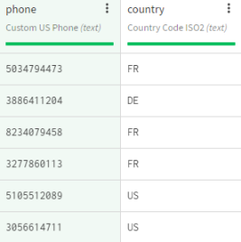 Datensatz mit Kundendaten