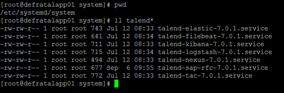 In der Befehlszeile aufgeführte Dateien des systemd-Dienstes