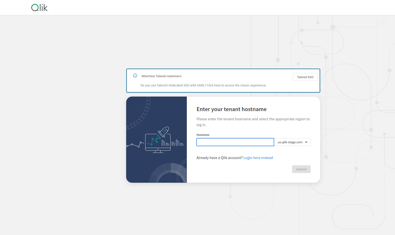 Dies ist die Qlik SSO-Anmeldeseite.