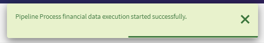 Benachrichtigungsbereich mit der Angabe, dass die Pipeline-Ausführung erfolgreich gestartet wurde.