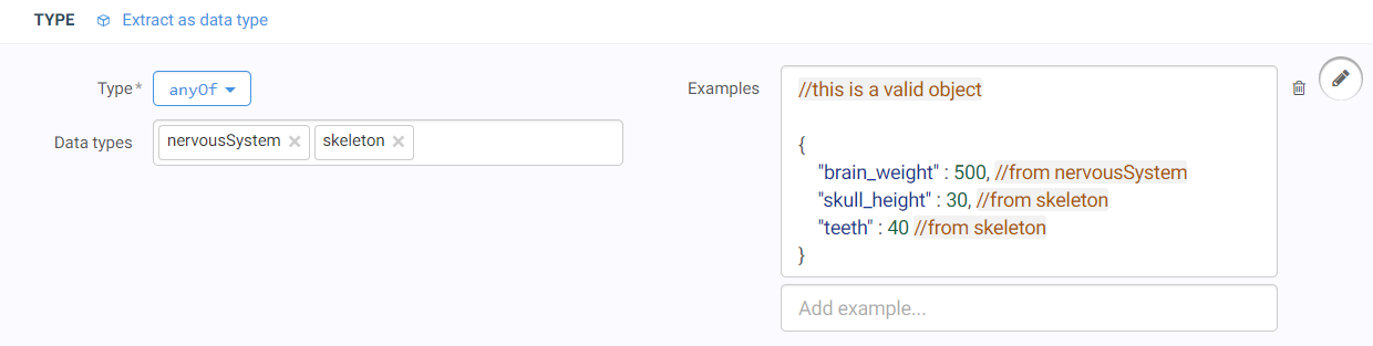 Example of a combination using the nervousSystem and skeleton data types.