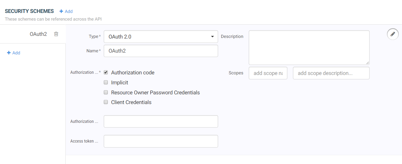 Security scheme definition example.