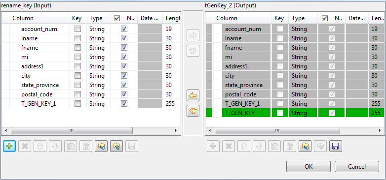 Example of input and output schemas.