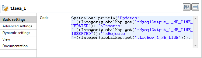 Screenshot of the component basic settings.