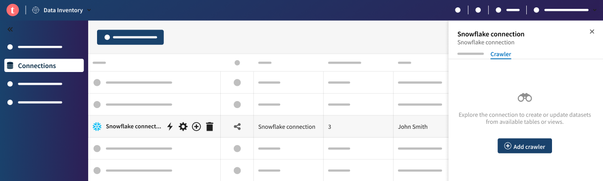 Crawler tab from the Connections tab.