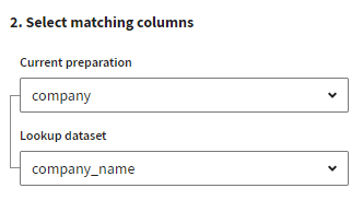 Second step of the lookup configuration menu.