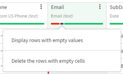 Drop-down of the Email column gray part.