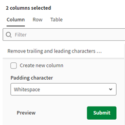 Remove trailing and leading characters function.