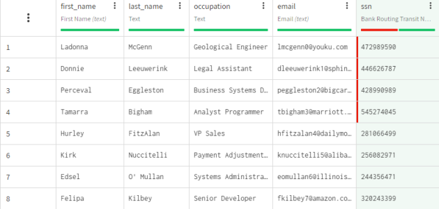 Dataset containing customer information.