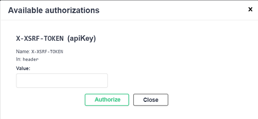 Available authorizations dialog box opened.