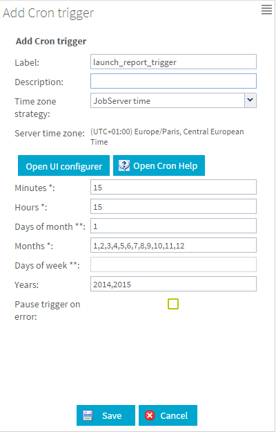 Configuration to create an execution task and schedule it.