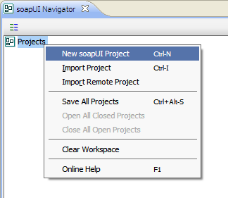 soapUI Navigator interface.